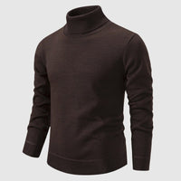 Men's Ribbed Turtleneck Sweater | Knit Poly-Blend Close Up