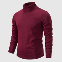 Men's Ribbed Turtleneck Sweater | Knit Poly-Blend Side