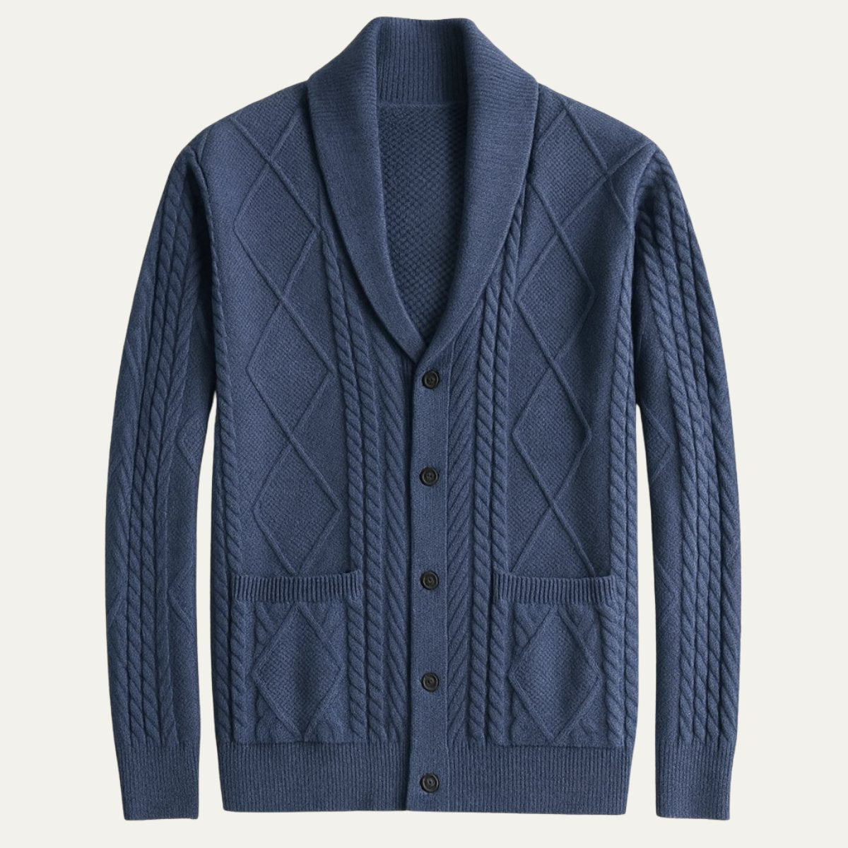 Men's Shawl Collar Wool Button Cardigan Sweater | Tailored Fit Hero
