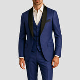 Esmoquin de hombre con solapa chal, corte slim | Traje de tres piezas para bodas y eventos formales