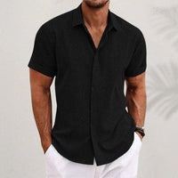 Men's Short Sleeve Linen Shirt | Relaxed Summer Fit Side