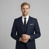 Costume habillé ajusté pour homme à boutonnage simple | Ensemble 3 pièces avec gilet