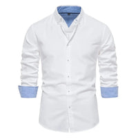 Men's Sleek Slim-Fit Shirt | Double Collar Comfort Close Up