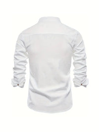 Men's Slim Fit Mandarin Collar Shirt | Smart Office Front