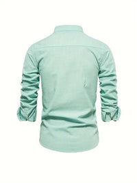 Men's Slim Fit Mandarin Collar Shirt | Smart Office Side