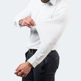 Camisa de vestir ajustada y elástica para hombre