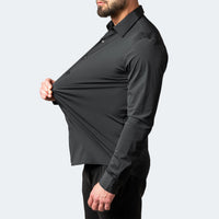 Men's Slim Stretch Dress Shirt Top Side