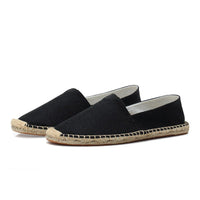 Men's Slip-On Linen Espadrilles Shoes Close Up