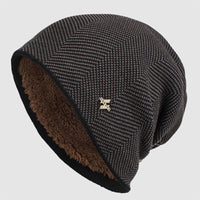 Men's Slouchy Textured Knit Beanie | Warm Lined Detail