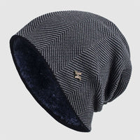 Men's Slouchy Textured Knit Beanie | Warm Lined Side