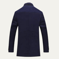 Men's Smart Casual Wool Trench Coat | Stand Collar Detachable Bib Back