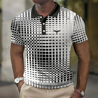Men's Stretch Pixel Polo Top Detail