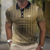 Men's Stretch Pixel Polo Top Side