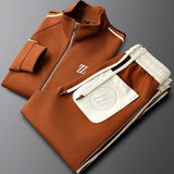 Conjunto de chándal de rayas para hombre | Chaqueta con cremallera y pantalones jogger