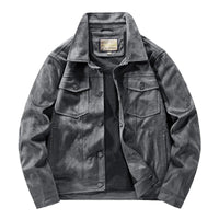Men's Suede Jacket | Dual Chest Pocket Relaxed Fit Detail
