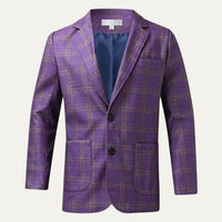 Men's Tailored Fit Suit Plaid Blazer | Patch Pocket Classic Angle