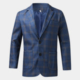 Americana de cuadros para hombre de corte entallado | Bolsillo de parche clásico