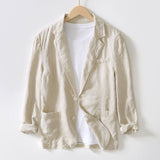 Blazer en lin sur mesure pour homme | Revers cranté