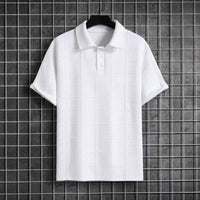 Men's Textured Knit Polo Top Front