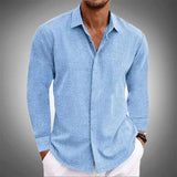Men's Textured Linen Shirt | Long Sleeve
