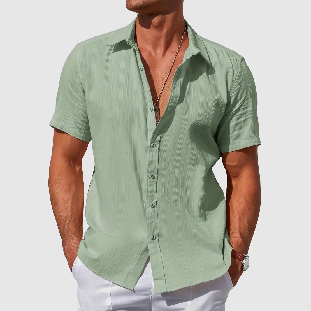 Men's Textured Linen Top Back