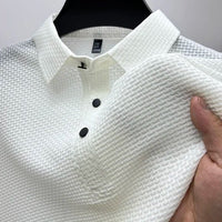 Men's Textured Weave Polo Shirt | Short Sleeve Back