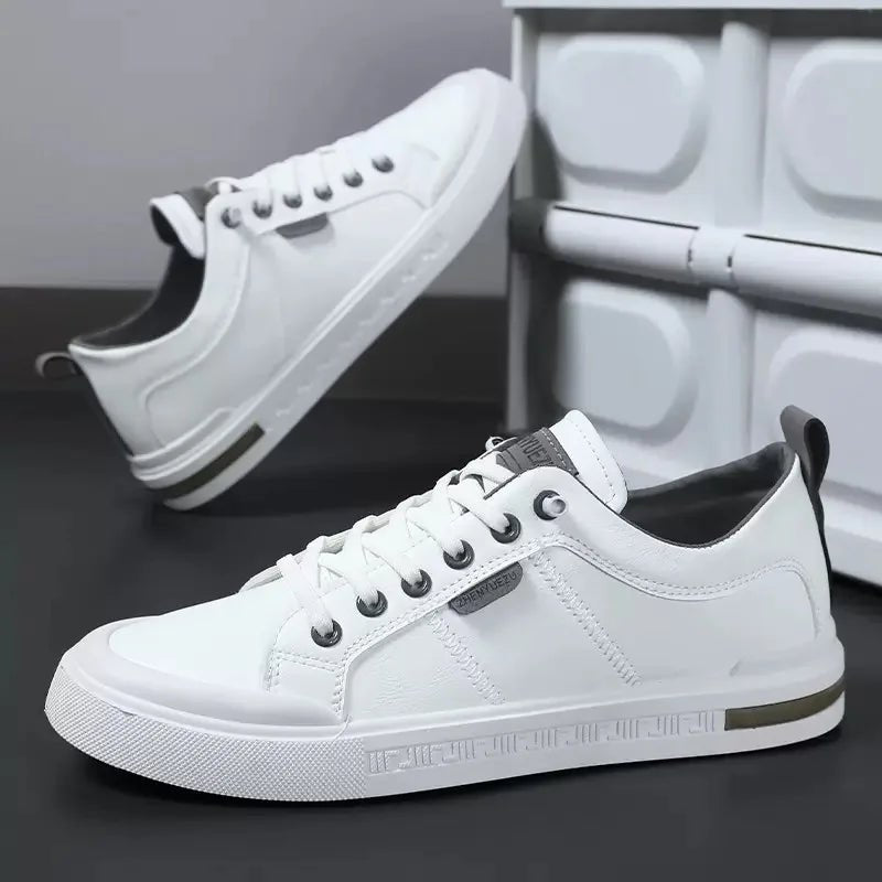 Men's Two-Tone Leather Sneaker Shoes Back