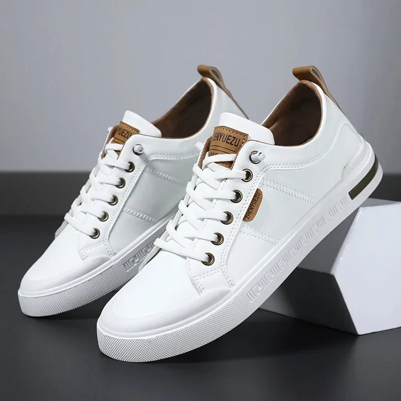Men's Two-Tone Leather Sneaker Shoes Hero