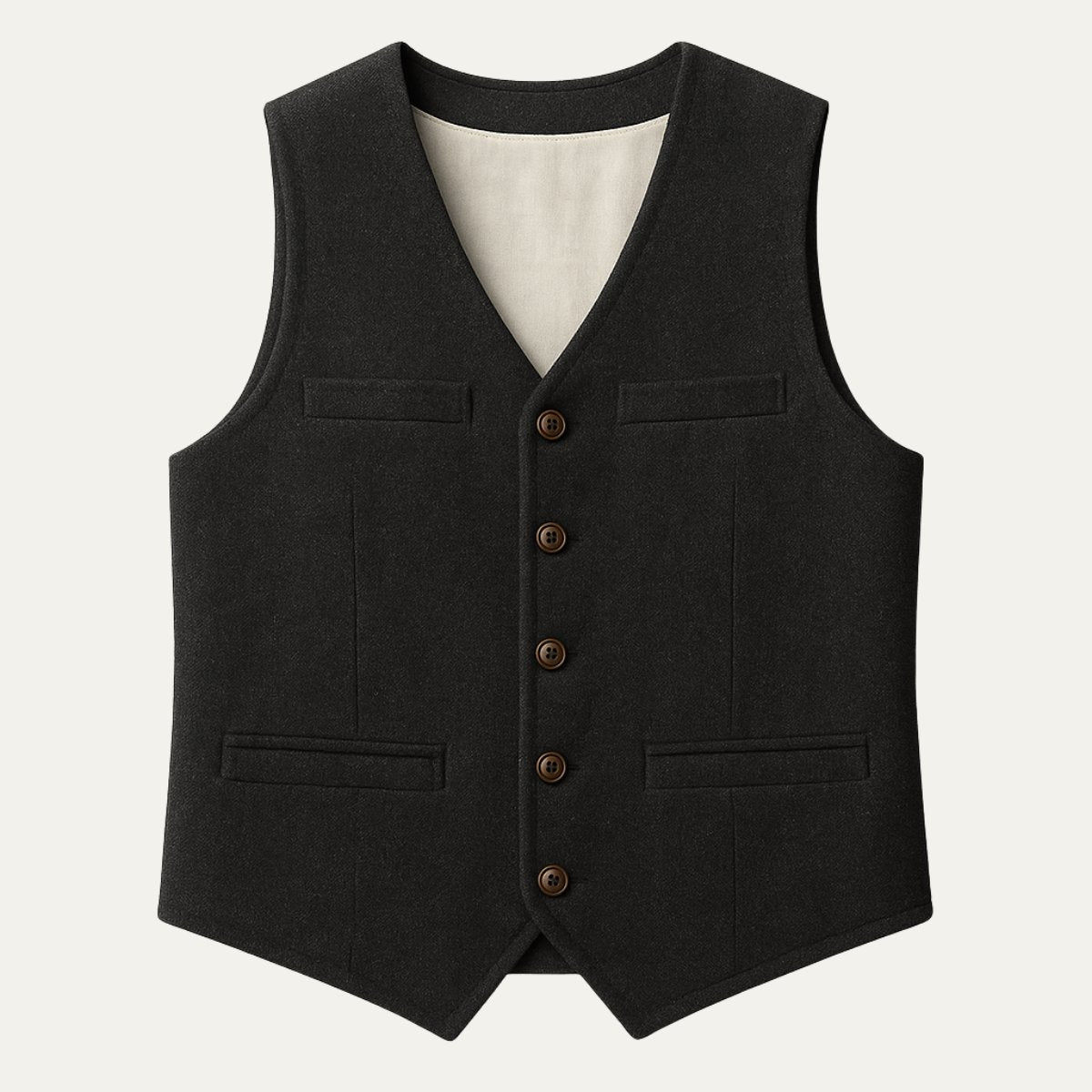 Men's Vintage Button-Up Vest | Notched Hem Tailored Hero