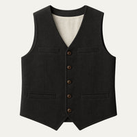 Men's Vintage Button-Up Vest | Notched Hem Tailored Hero
