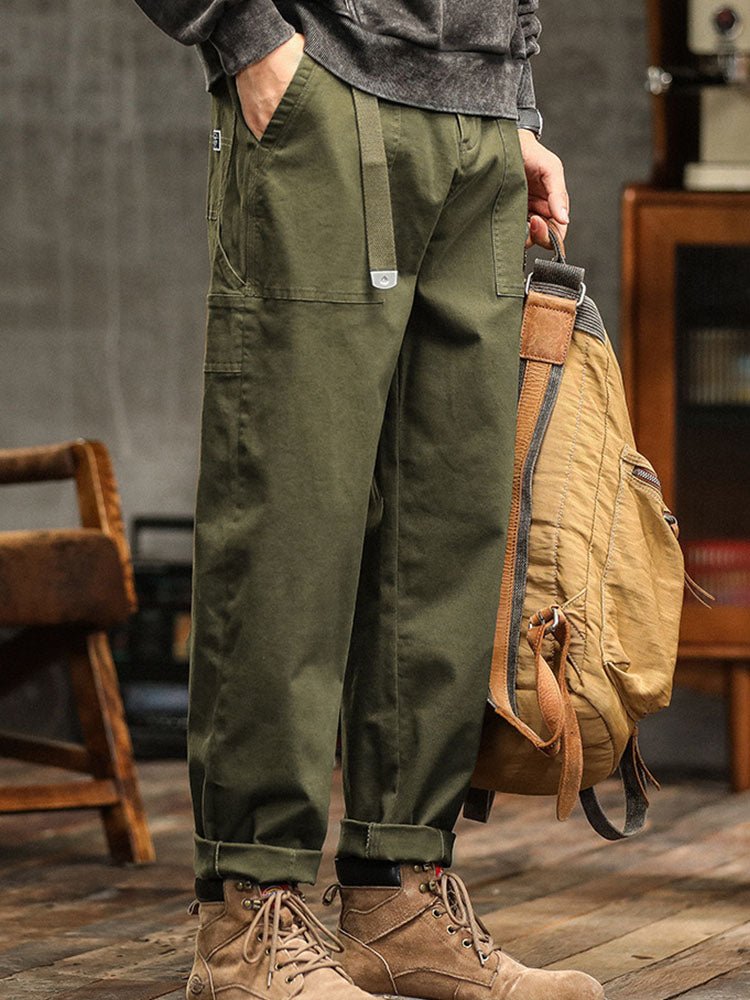 Men's Vintage Cargo Pants with Rolled Cuffs Hero