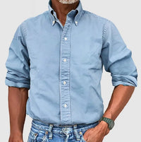 Men's Vintage Wash Cotton Button Down Shirt | Relaxed Fit Back
