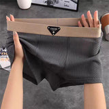 Ropa de descanso para hombre: bóxer de algodón tejido en gofre