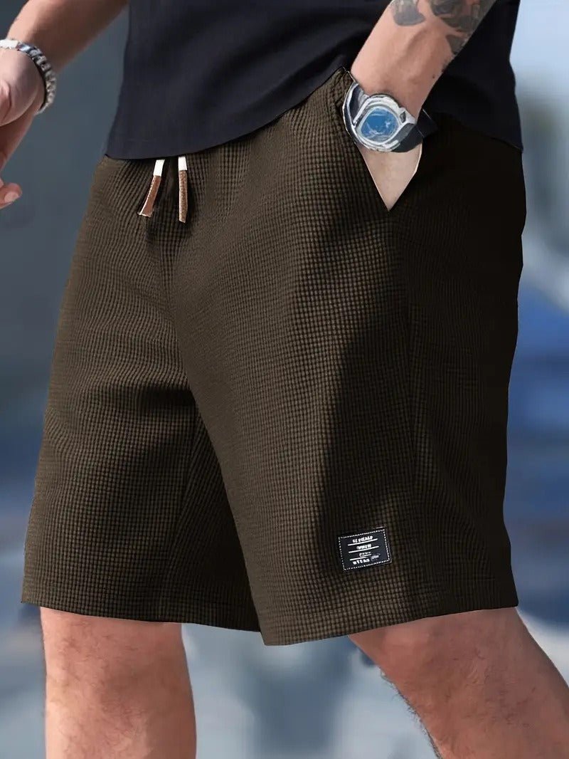 Men's Waffle Knit Relaxed Fit Shorts Pants Alternate