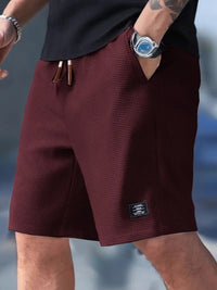 Men's Waffle Knit Relaxed Fit Shorts Pants Angle