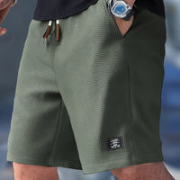 Men's Waffle Knit Relaxed Fit Shorts Pants Back