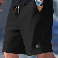 Men's Waffle Knit Relaxed Fit Shorts Pants Detail