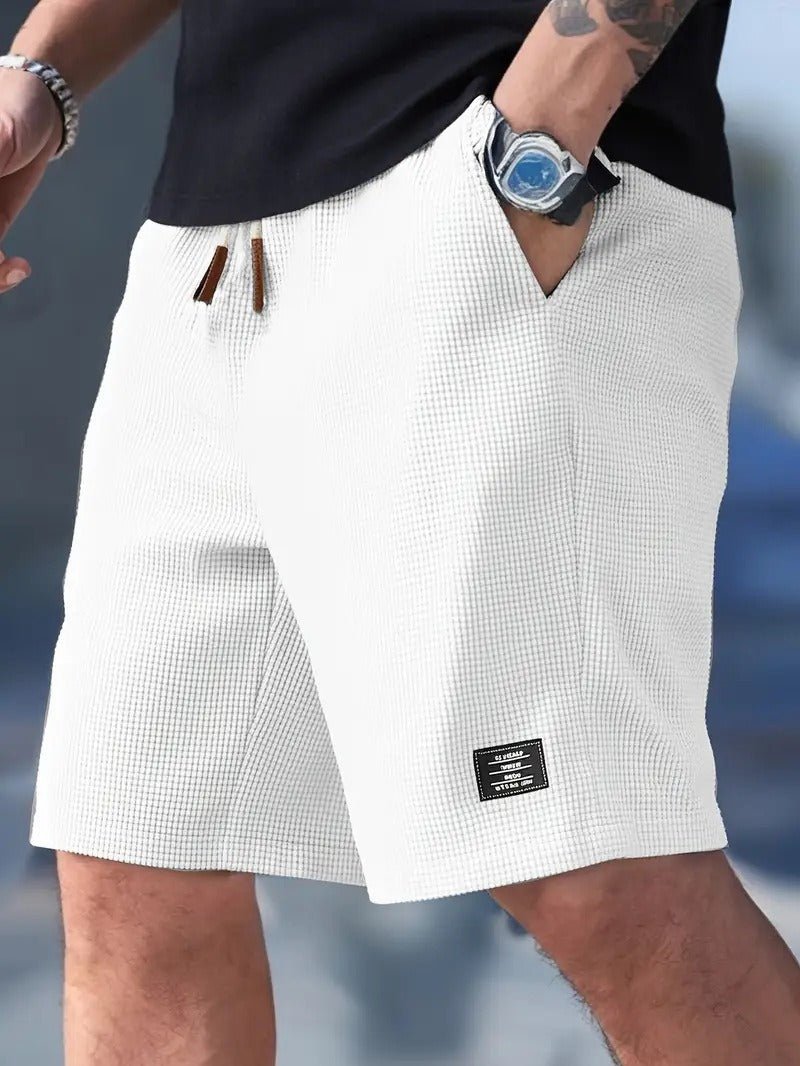 Men's Waffle Knit Relaxed Fit Shorts Pants View 11
