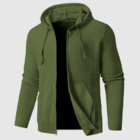 Men's Waffle Zip Up Knit Hoodie | Insulated Detail
