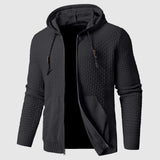 Sweat à capuche zippé en maille gaufrée pour homme | Isolé