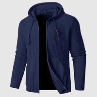 Men's Waffle Zip Up Knit Hoodie | Insulated Side