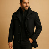Men's Warm Adjustable Cuff Winter Coat | Bib Collar