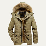 Men's Warm Winter Parka Jacket | Detachable Fur Hood Lined