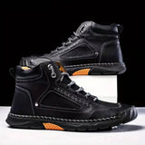 Botas de senderismo de cuero impermeables para hombre | Soporte para el arco del pie