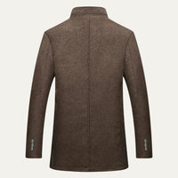 Men's Wool Blend Classic Trench Coat | Detachable Inner Vest Detail