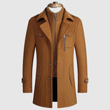 Men's Wool Blend Coat | Layered Collar Trench