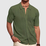 Camiseta de punto con zigzag para hombre | Manga corta
