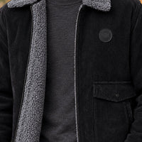 Men's Zip-Front Lined Jacket | Ribbed Cuff Casual Layer Front