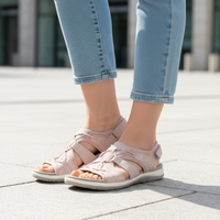 Sandalias para Caminar con Soporte Ortopédico para el Arco y Cordones Elásticos para Mujer