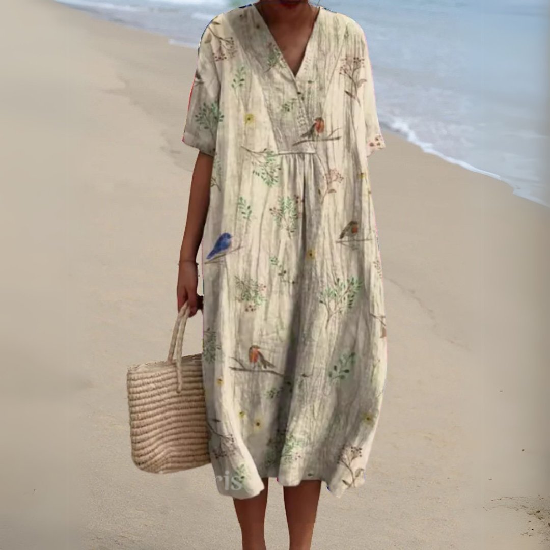 Relaxed Floral Midi Dress for Women View 13